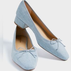 NWOT Veronica Beard Cecile Denim Ballet Pump size 9.5 New no box